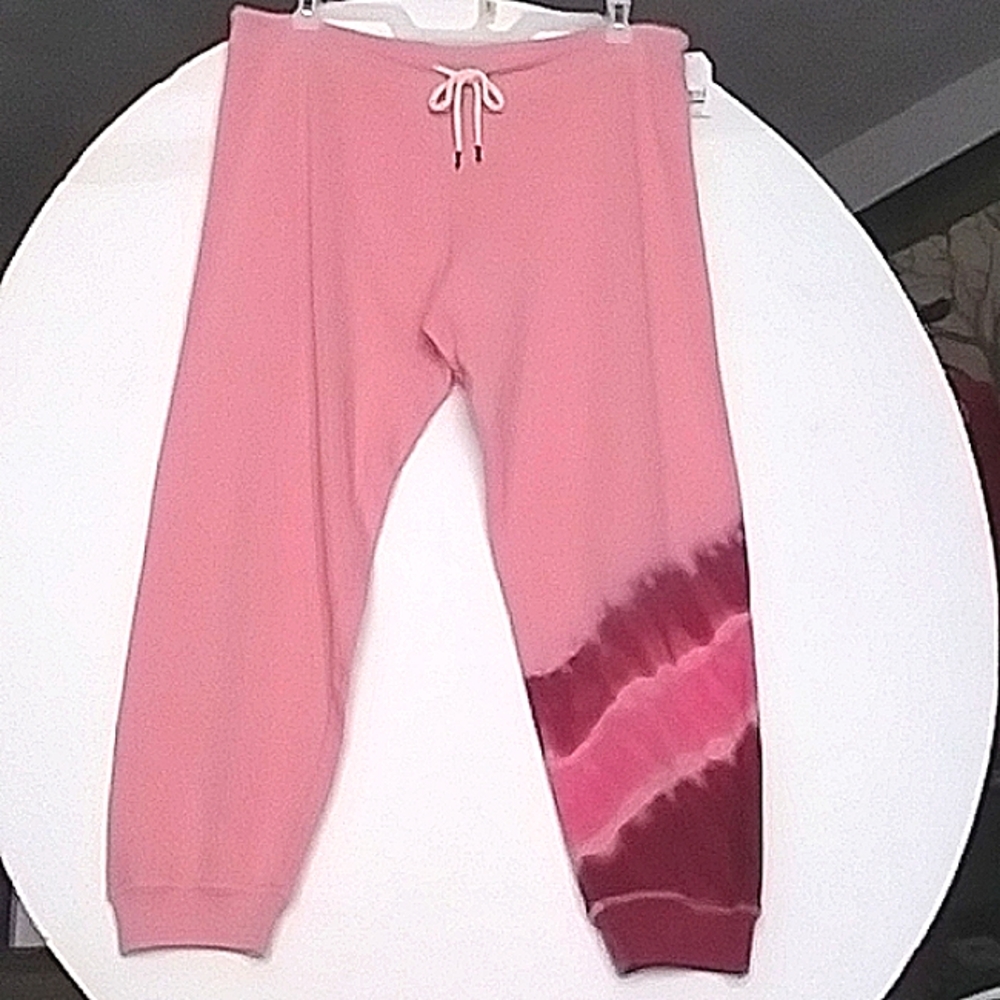 Tie-Dyed Mauve Sweatpants with Drawstring cord (no elastic) with Cuffs W 12-14